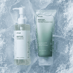 ANUA Heartleaf Double Cleansing Duo oil and foam cleanser set